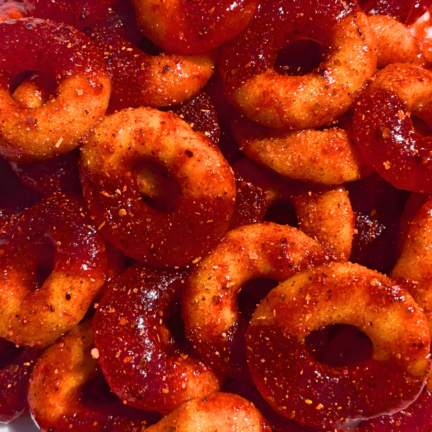 Sweet & Spicy Chamoy Peach Rings