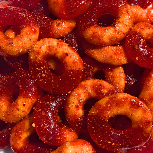 Sweet & Spicy Chamoy Peach Rings